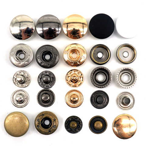 Металлические латунные кнопки для шитья, 30 комплектов, 831/633/655/201/203 ► Фото 1/6