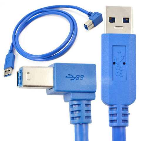 Кабель с разъемом USB 3,0 A папа на USB 3,0 Тип B папа USB 3,0 A папа на USB 3,0 B папа 90 градусов левый Угловой кабель 1 м 100 см 3 фута ► Фото 1/2