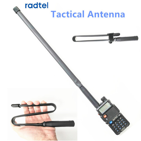 Тактическая антенна Radtel SMA Woman, Двухдиапазонная VHF UHF 144/430 МГц, складная для Baofeng, для рации UV5R и UV5R, с частотой вращения и частотой вращения, для Baofeng, и для рации на расстоянии от 1 до 4 лет, на 1/4/4/4/4/4/4/4/4/4/4/4/4/4/4/4/8 МГц ► Фото 1/6