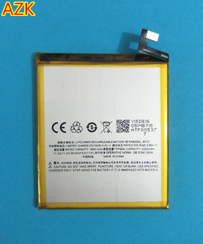 Аккумулятор AZK BT15 3020 мАч для телефона Meizu M3S, в наличии, с номером отслеживания ► Фото 1/5
