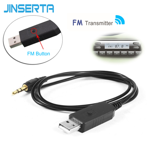 JINSERTA универсальный автомобильный стерео аудио FM передатчик 5 в USB 3,5 мм беспроводной передатчик для ТВ, ПК, DVD ► Фото 1/6