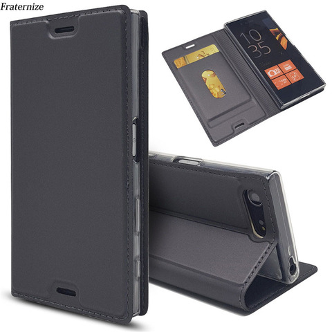 Кожаный чехол-книжка с бумажником для Sony Xperia XZ3 XZ1 XZ2 Z5 Compact X XZ Premium XA XA1 Plus XA2 Ultra L2 L1, Магнитный чехол с подставкой ► Фото 1/6