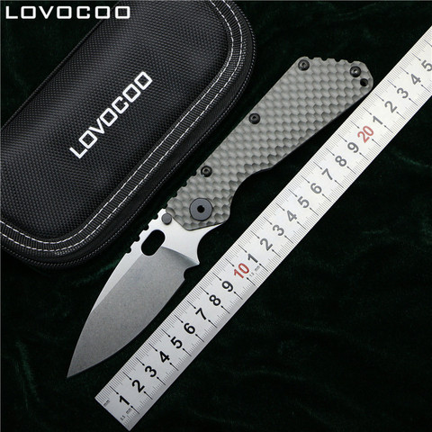 Складной нож LOVOCOO SMF D2 лезвие, титановый нудист/ямы, ручка, медная шайба, кухонные ножи для охоты на открытом воздухе, инструменты для повседневного использования ► Фото 1/6