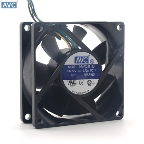 Вентилятор охлаждения для процессора AVC DS07025T12U 70 мм 7025 DC 12 В 0,7a 4-контактный PWM, чехол для ПК ► Фото 1/5