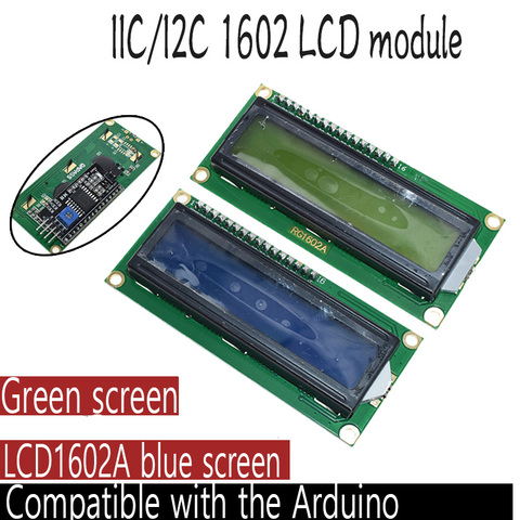 Плата адаптера для ЖК-дисплея 1602 + I2C LCD 1602, синий зеленый экран PCF8574 IIC I2C LCD 1602 для arduino uno r3 mega2560 ► Фото 1/6