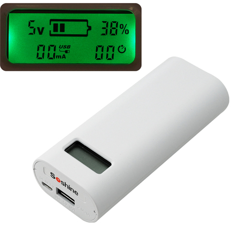 Soshine E4S 18650 зарядное устройство для мобильных телефонов с ЖК-дисплеем, USB, 18650 Блок питания, 18650 Батарея заряд энергии, белый цвет ► Фото 1/2