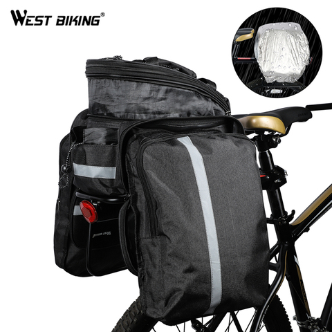 WEST BIKING сумка для горного велосипеда 3 в 1, сумка для багажника, велосипедная двухсторонняя задняя стойка, багажник на заднее сиденье ► Фото 1/6