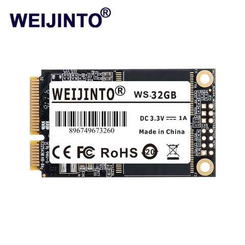 WEIJINTO mSATA SSD 120 ГБ 240 ГБ 64 Гб Mini SATA3 SATA2 Внутренний твердотельный жесткий диск 32 ГБ 16 ГБ 8 ГБ для сервера настольного ноутбука ► Фото 1/6