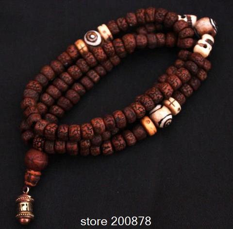 BRO919 Тибетский старый вкус Rudraksha медный амулет Bodhi Mala 8-9 мм ► Фото 1/1