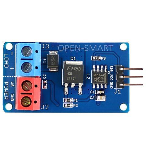 Модуль Mosfet, модуль переключения Mosfet, драйвер вентилятора постоянного тока, драйвер светодиодной ленты, скорость Arduino ► Фото 1/4