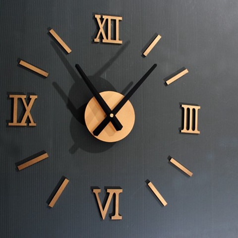 Акриловые зеркальные цифровые настенные часы с римскими цифрами, 45 х45 см ► Фото 1/6