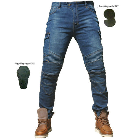 Мужские камуфляжные джинсы для отдыха, внедорожные уличные штаны с защитой, наколенники для езды на мотоцикле, угб06, 2022 ► Фото 1/5
