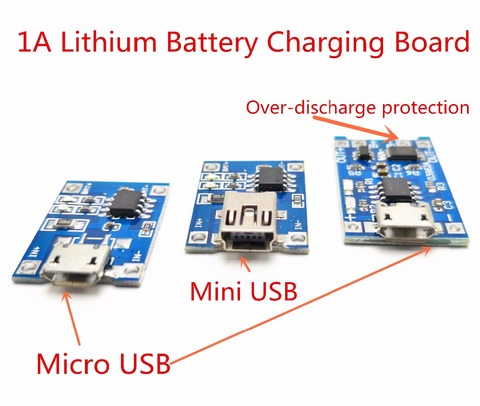 Модуль зарядки Micro USB, 1-10 шт., 5 В, 1 А, 18650, TP4056, литий-ионный аккумулятор, с функциями защиты или без нее ► Фото 1/3