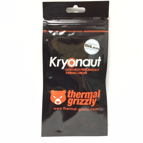 Термальный вентилятор Grizzly Kryonaut 1G 11CPU AMD Intel, теплоотвод, термопаста, охлаждение, термопаста, кулер, термальная смазка ► Фото 1/4