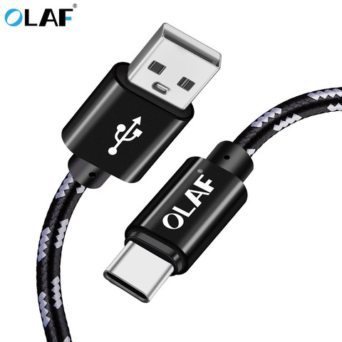 OLAF USB C кабель 1 м 2 м 3 м Быстрая зарядка Type-C USB 3,0 кабель для передачи данных для Samsung S9 Redmi Note 7 мобильный телефон зарядные кабели ► Фото 1/6