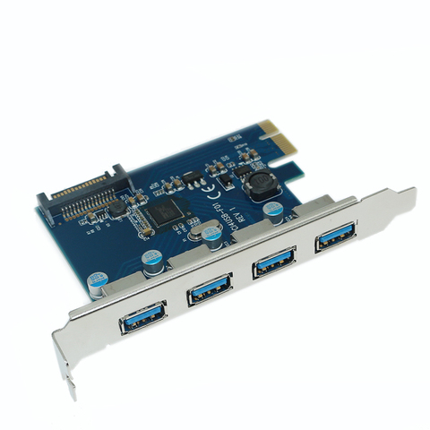 Адаптер PCIE на 4 порта USB 3,0 PCI-e, 4-портовый концентратор PCI Express USB 3,0, набор микросхем 5,0 Гбит/с, 19Pin FL1100, поддержка портов WIN10, WIN8, MAC OS ► Фото 1/6