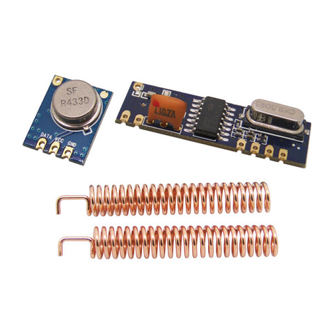 Комплект беспроводных модулей (радиочастотный передатчик STX882 + радиочастотный приемник SRX882) + 10 медных пружинных антенн, 5 компл./лот, 433 МГц ASK ► Фото 1/1