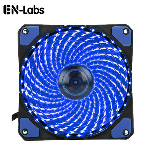 En-Labs ультратихий Вентилятор 120 мм для ПК, 16 дБ, чехол с 33 светодиодами, теплоотвод, охлаждение, антивибрация, 12 см, 12 В постоянного тока, 3P IDE, 4pin ► Фото 1/6