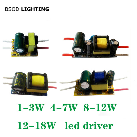 BSOD светодиодный трансформатор с открытым драйвером, источник питания 1 Вт, 3 Вт, 5 Вт, 7 Вт, 12 Вт, 18 Вт, 20 Вт, 30 Вт, 40 Вт, внутренний вход для освещения ► Фото 1/6