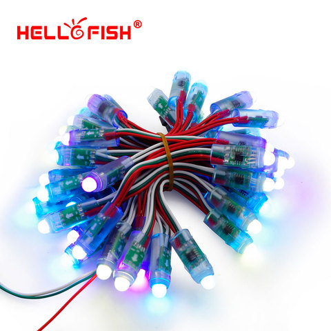 Hello Fish 12 мм WS2811 полноцветный пиксельный модуль DC5V IP68 Водонепроницаемые точечные светильники для рекламы 50 шт./лот, бесплатная доставка ► Фото 1/6