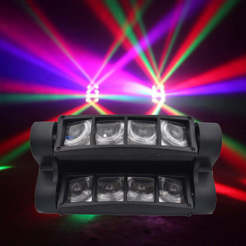 Светодиодный мини-светильник с движущейся головкой, 8x10 Вт, RGBW, сценический светильник с паучьим лучом, DMX 512, для DJ, ночного клуба, вечерние ► Фото 1/6