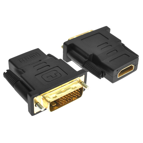 Адаптер DVI в HDMI, конвертер 24 + 1 типа «Папа-HDMI» для телевизора, ЖК-дисплея, компьютера, DVD-проектора, PS3, PS4, ТВ-приставки, 1 шт. ► Фото 1/6