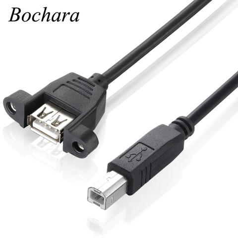 Кабель-удлинитель Bochara USB 2,0 Тип B папа-USB 2,0 Тип A мама с панельным креплением фольга + Плетеный экранированный 30 см 50 см ► Фото 1/6