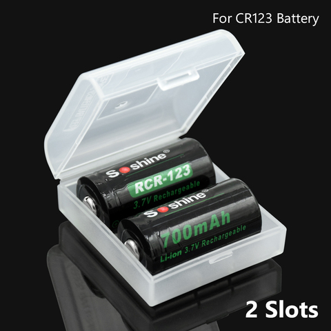 Чехол для аккумулятора, пластиковые коробки CR123, батарейный отсек для 2 шт., CR123, чехол для батареи, держатель, коробка для хранения, цвет на выбор, оптовая продажа ► Фото 1/3