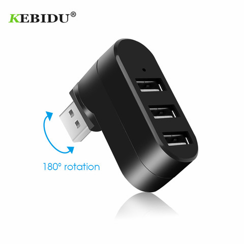 Kebidu 3 Порты USB концентраторы USB 2,0 Мини вращаться на разветвитель адаптер для ПК Тетрадь ноутбук usb 2,0 сплиттер ► Фото 1/6