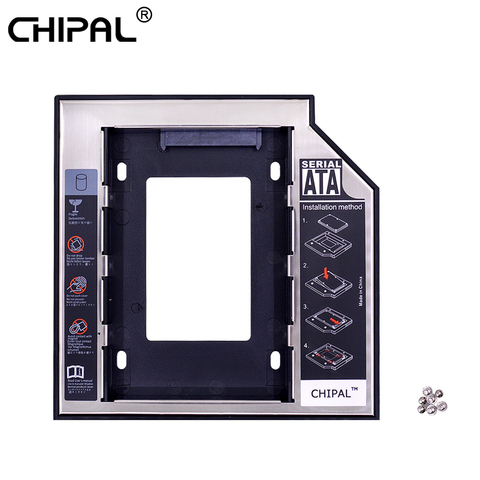 Алюминиевый переходник CHIPAL Optibay для установки второго жесткого диска 12,7 мм SATA 3,0 Корпус для жесткого диска адаптер для DVD 2,5 SSD 2 ТБ для ноутбука ► Фото 1/6