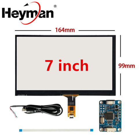 7 Дюймов 165 мм * 100 мм, высокая совместимость с Raspberry Pi, планшетный ПК, навигация, емкостный сенсорный дигитайзер, сенсорный экран, панель, стекл... ► Фото 1/4