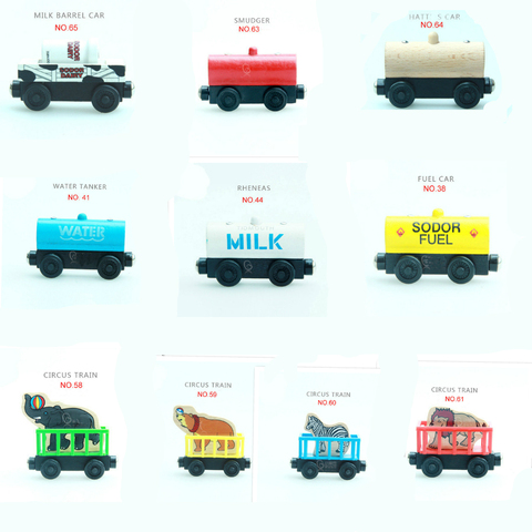 Магнитный Деревянный Железнодорожный поезд EDWONE, деревянный трек, мини-слот «сделай сам», игрушечный поезд, железная дорога, игрушка, подарок для детей, подходит для новых треков ► Фото 1/3