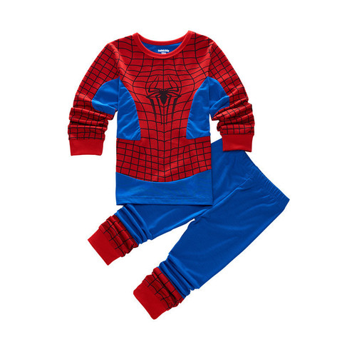 Летние комплекты детской одежды для мальчиков детская футболка с рисунком Человека-паука и длинными рукавами спортивный костюм для детей с героями комиксов Марвел, Super hero «Капитан Америка», одежда для сна с принтами комплект ► Фото 1/6