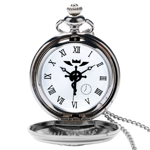2022 серебряные/бронзовые часы Fullmetal Alchemist Pocket, косплей Edward Elric Аниме Дизайн Мальчики кулон ожерелье цепь лучший подарок ► Фото 1/6
