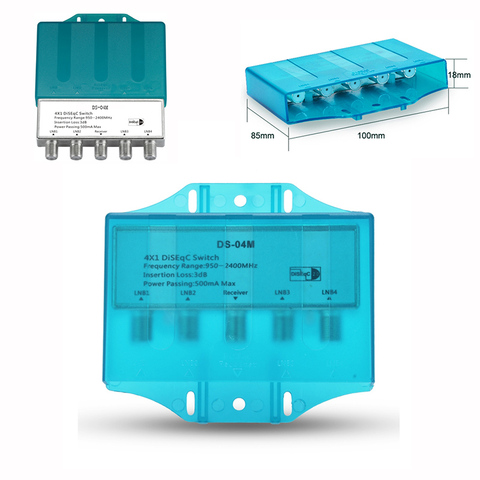 Водонепроницаемый 4x1 DiSEqC 1,0 2,0 переключатель 950-2400 МГц спутниковый Lnb переключатель FTA блюдо LNBS или спутниковый приемник ► Фото 1/6