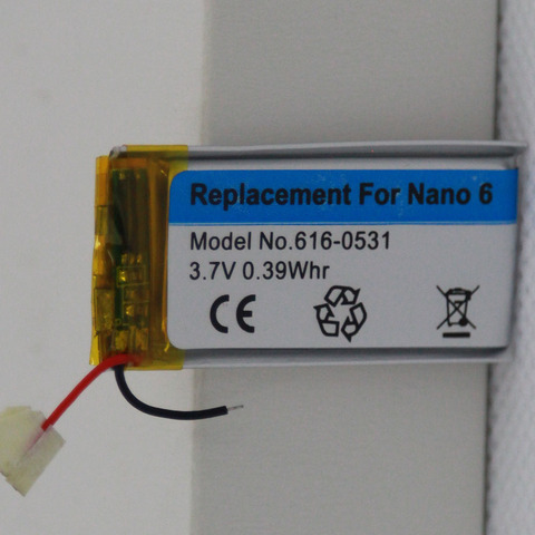 Сменный литий-ионный аккумулятор ISUNOO 3,7 в 616-0531 для iPod Nano 6 6-го поколения 8 ГБ 16 ГБ с бесплатными инструментами для ремонта ► Фото 1/6