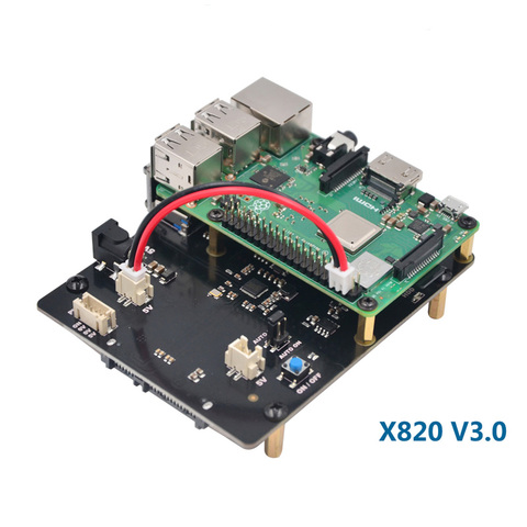 Raspberry Pi 3 Model B + SATA HDD/SSD Плата расширения X820 USB 3,0 Плата расширения совместимая с 2,5 дюймовым SATA HDD/SSD ► Фото 1/4