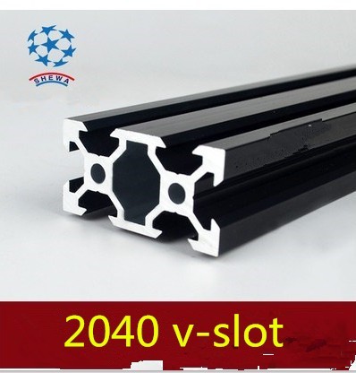2040 алюминиевый экструзионный профиль Европейский стандарт 2040 v-slot черная длина 450 мм алюминиевый профиль верстак ► Фото 1/3