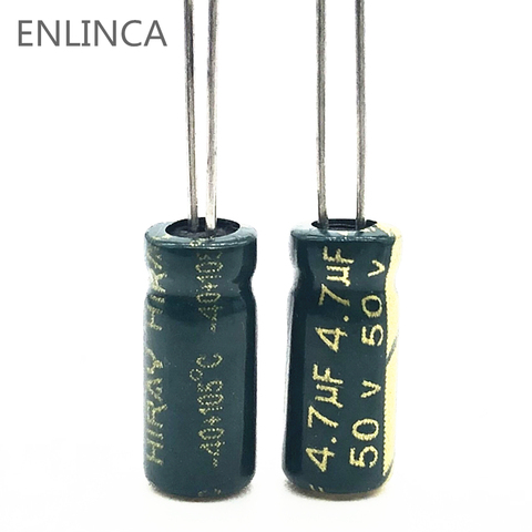 Алюминиевый электролитический конденсатор S24 высокой частоты с низким сопротивлением 50 в 4,7 мкФ Ф, размер 5*11 4,7 мкФ 20%, 20 шт./лот ► Фото 1/1