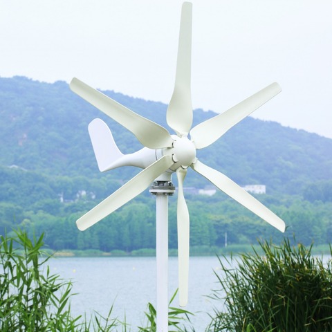 Маленький ветряной генератор мощностью 400 Вт, 3/5/6 лопастей, 3 года гарантии с сертификатом RoHS CE ISO9001 ► Фото 1/5