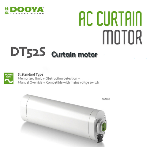 Электродвигатель для штор Dooya DT52S, 45 Вт/75 Вт, 220 В, 4 провода, автоматический двигатель для штор для умного дома ► Фото 1/6