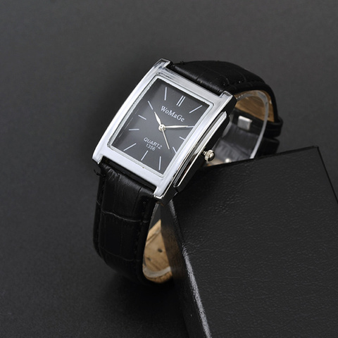WoMaGe Женские часы лучший бренд роскошные женские часы кожаный ремешок женские прямоугольные часы Reloj Mujer ► Фото 1/6