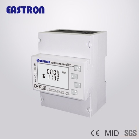 SDM630Modbus V1 трехфазный четырехпроводной измеритель энергии на Din-рейке, RS485 Modbus RTU и импульсный выход, Одобрено CE ► Фото 1/4