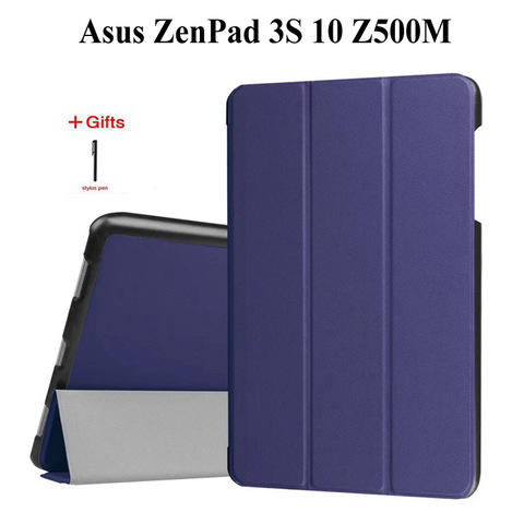 Тонкий Магнитный Складной флип-чехол из искусственной кожи для Asus ZenPad 3S 10 Z500M 9,7 дюймов чехол-подставка для Asus Z500m Чехлы для планшетов + ручка ► Фото 1/6