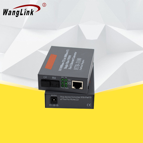 Wanglink 10/100 м однорежимный одноволоконный оптоволоконный медиа-конвертер SC HTB-3100 A/B 25 км 1 пара ► Фото 1/1