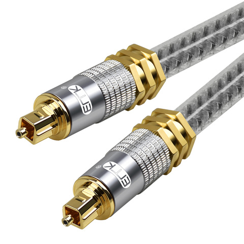 Оптический кабель EMK высшего класса OD8.0mm Spdif, золотой разъем, цифровой волоконно-оптический аудиокабель Toslink, 1 м, 1,5 м, 2 м, 3 м, 5 м ► Фото 1/6