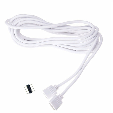 Светодиодный 4-контактный Удлинительный кабель RGB + 4-контактный светодиодный провод-коннектор 1 м, 2,5 м, 5 м, 30 см для SMD 5050, 3528, светодиодный светильник-лента RGB ► Фото 1/6