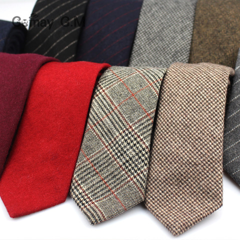 Fashion Wool Ties For Men Skinny Solid Casual Neckties Corbata Slim Striped Necktie for Wedding Gift Suit Cravat Accessories ► Фото 1/6