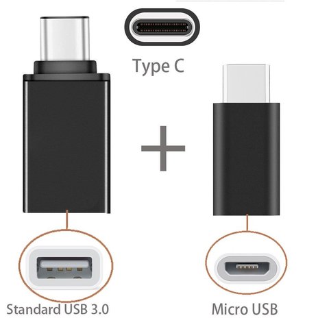 Адаптер с разъемом типа C на USB, 2 в 1, OTG, Type-C, Micro USB, адаптер для Xiaomi Mi A1 8, Huawei P20, P30 Pro, Samsung S10, Oneplus, 7 T, One Plus ► Фото 1/6