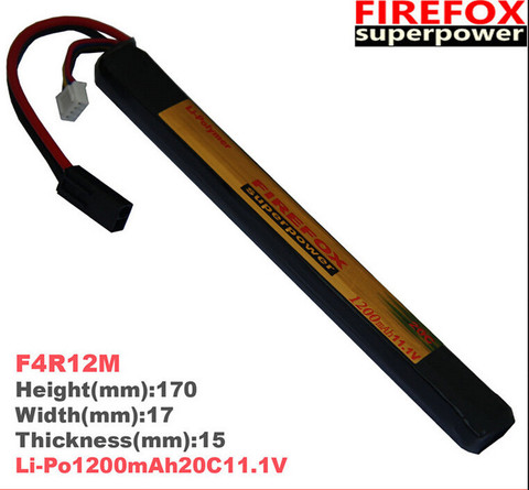 Оптовая продажа, 1 шт., 100% оригинальный аккумулятор FireFox 11,1 В 1200 мАч 20C Li Po AEG Airsoft L F4R12M, Прямая поставка ► Фото 1/1